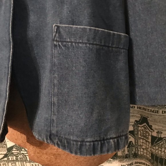 Med Cherokee Denim Oversized Blazer ♥ Deep Pockets - Picture 8 of 16